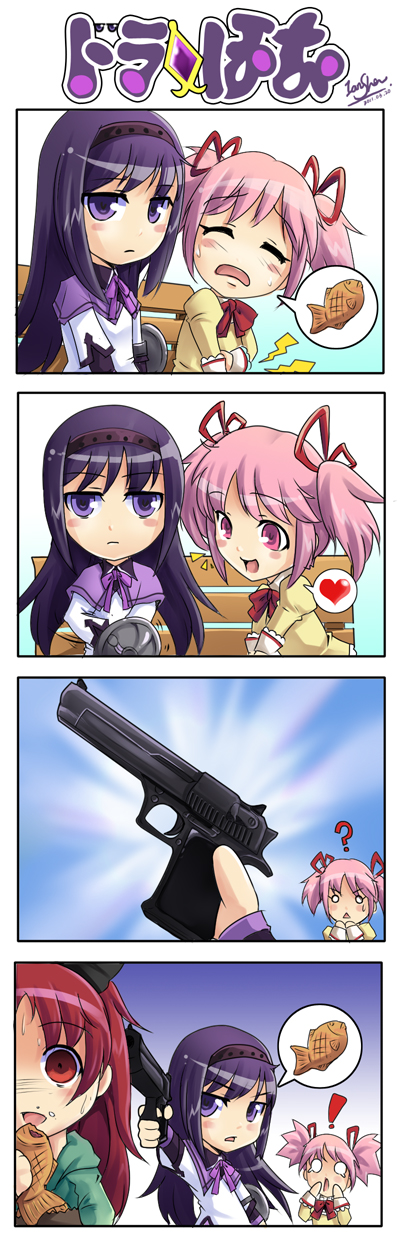 akemi homura, kaname madoka, and sakura kyoko (mahou shoujo madoka magica and 1 more) drawn by ian_shen