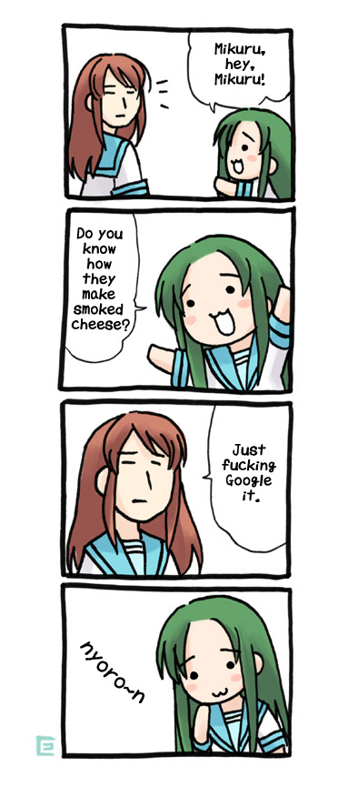 asahina mikuru and churuya (suzumiya haruhi no yuuutsu) drawn by eretto