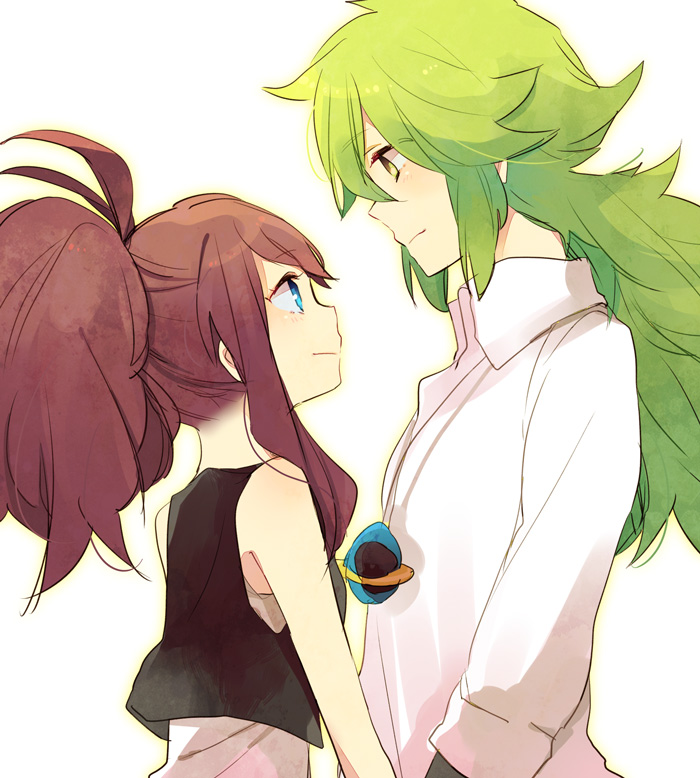 hilda and n (pokemon and 1 more) drawn by yukiguni_samui