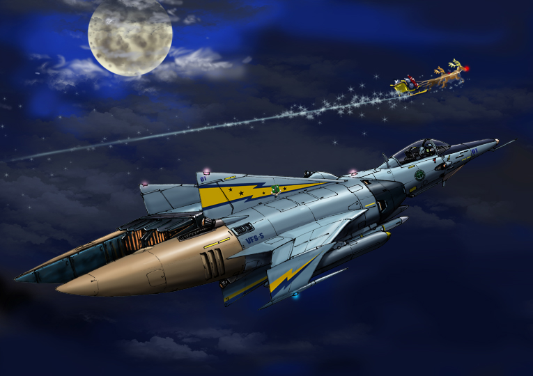 santa claus and cosmo tiger (uchuu senkan yamato) drawn by deshi_ningen_dai_1-gou