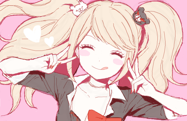 enoshima junko (danganronpa and 1 more) drawn by kattai_hutomomo