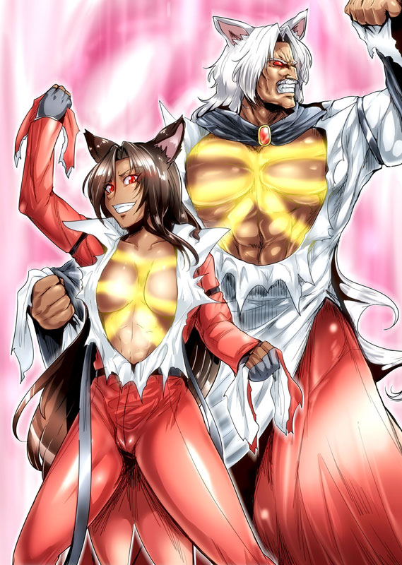 imaizumi kagerou, rugal bernstein, and god rugal (touhou and 2 more) drawn by sagattoru