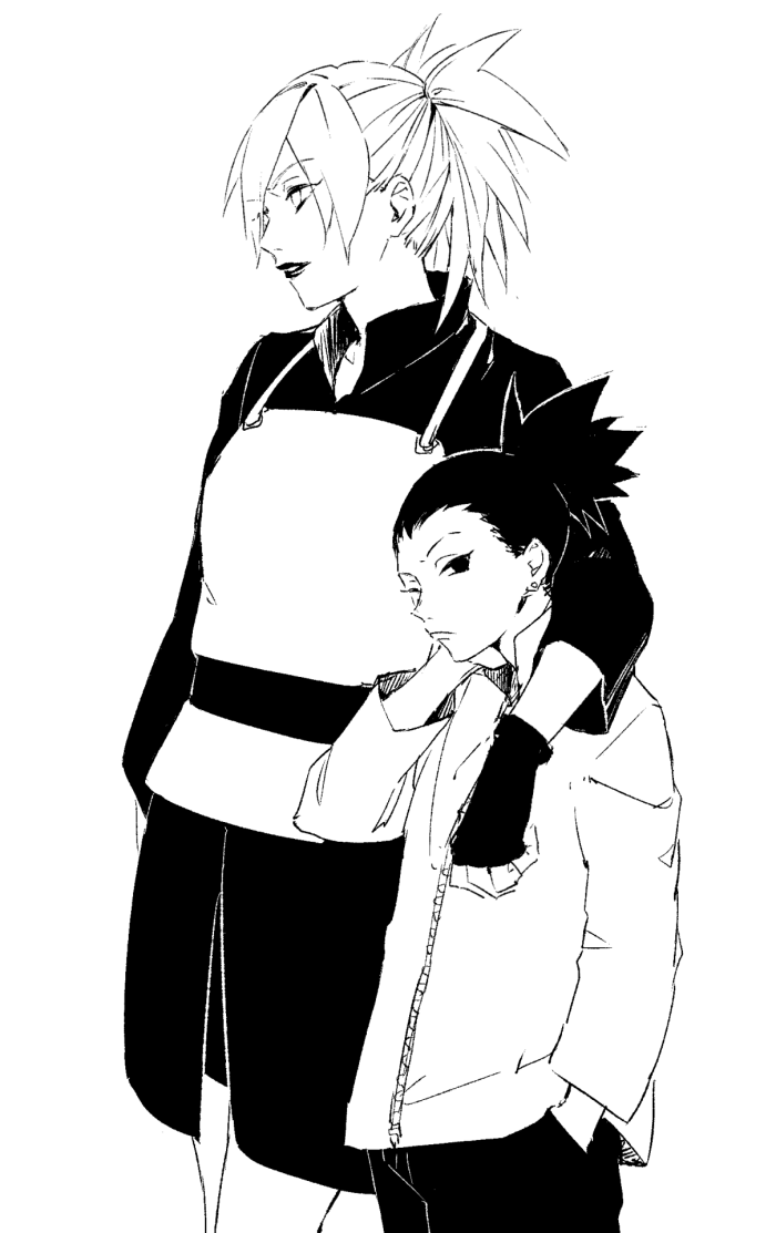 temari and nara shikadai (naruto and 1 more) drawn by shigegigi