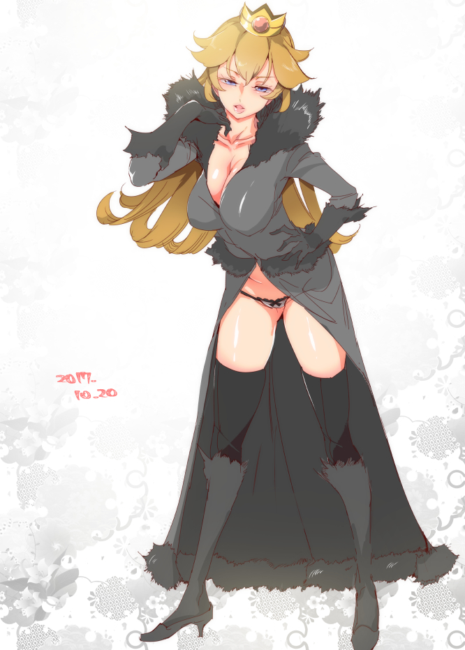 princess peach and cynthia (pokemon and 2 more) drawn by nyuu_(manekin-eko)