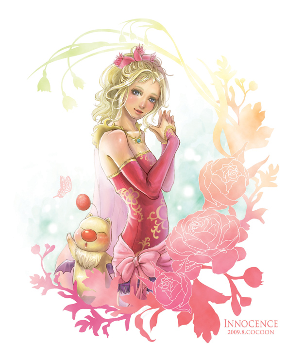 terra branford and moogle (final fantasy and 1 more) drawn by cocoon_(yuming4976)