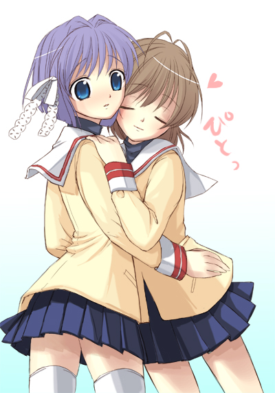 furukawa nagisa and fujibayashi ryou (clannad) drawn by kimishima_ao