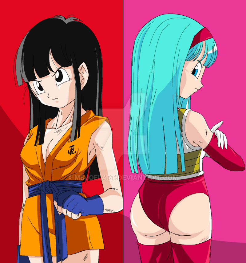 pan and bra (dragon ball and 1 more) drawn by msjoelart