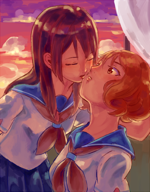 oumae kumiko and kousaka reina (hibike! euphonium) drawn by hatakuya