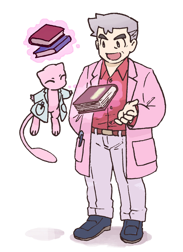 mew and professor oak (pokemon and 1 more) drawn by cro_iz