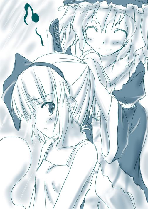 konpaku youmu and saigyouji yuyuko (touhou) drawn by utsumiya_hiyoshi