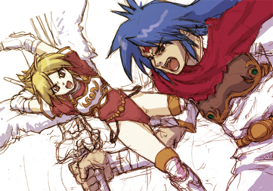 nina and ryu (breath of fire and 1 more) drawn by kutazumin
