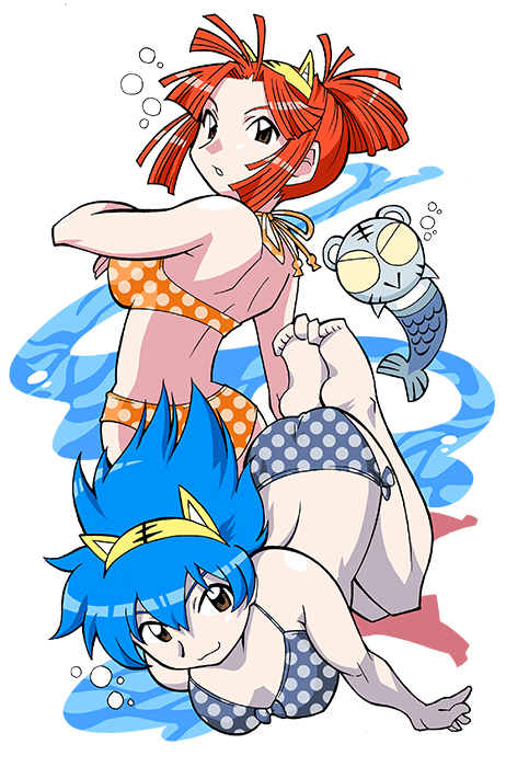 benga ru, amu ru, and shiro kotora (toranoana and 1 more) drawn by mukku_(mook-tv)