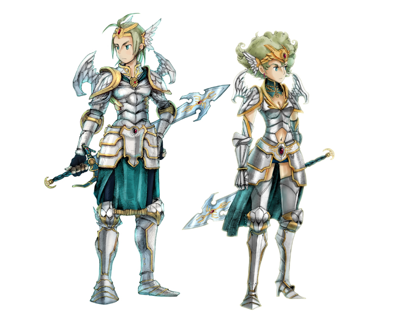hero and heroine (final fantasy and 3 more) drawn by manmaru-sue