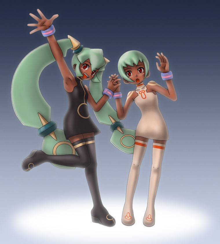 yuna and sera (mega man and 2 more) drawn by wizaman