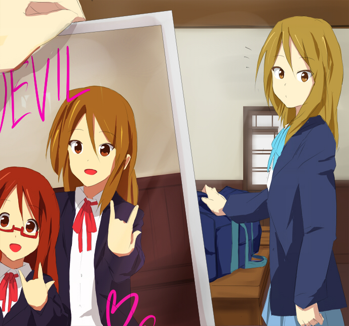 yamanaka sawako, tachibana himeko, and della (k-on!) drawn by magenta_(atyana)