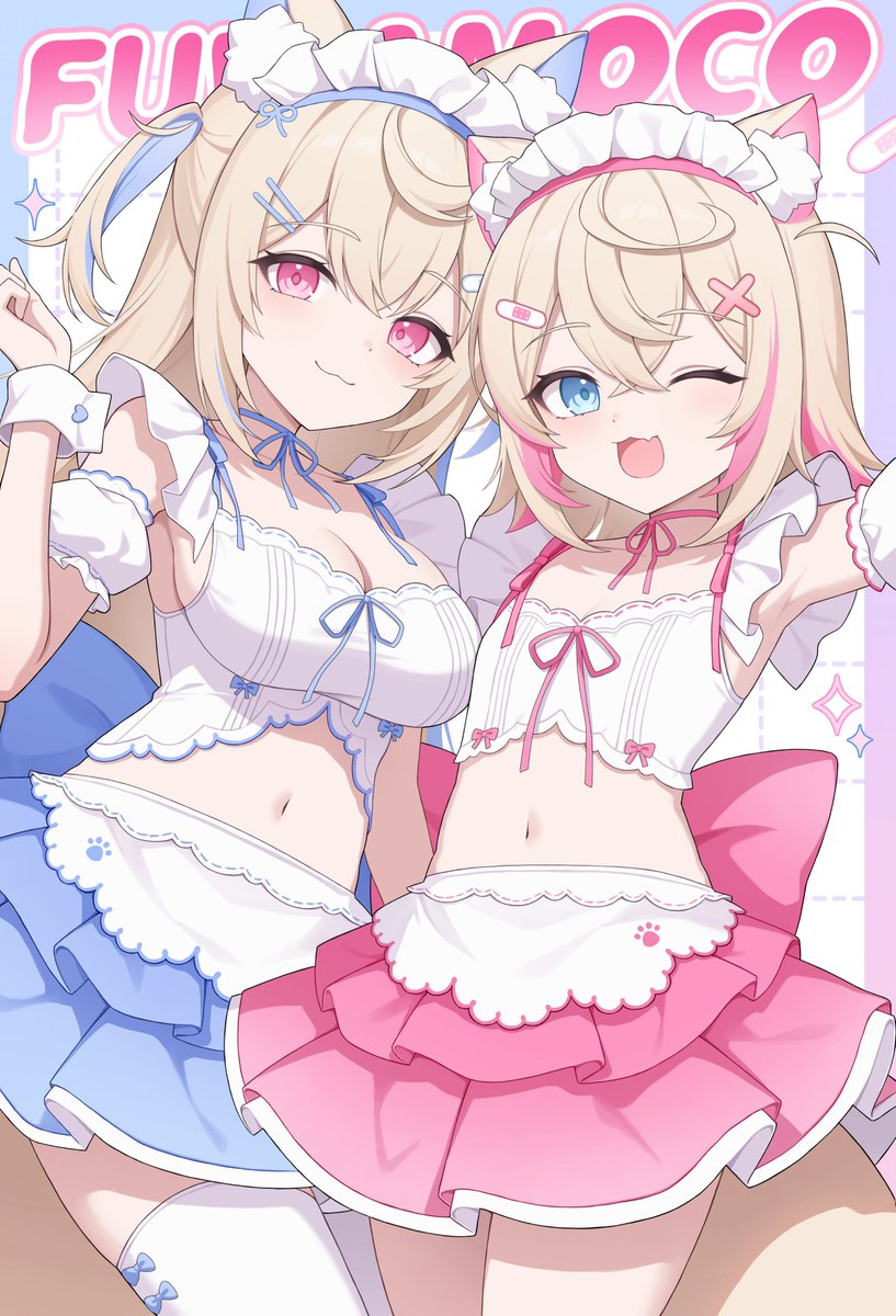 fuwawa abyssgard and mococo abyssgard (hololive and 1 more) drawn by chelly_(glisten_chelly)