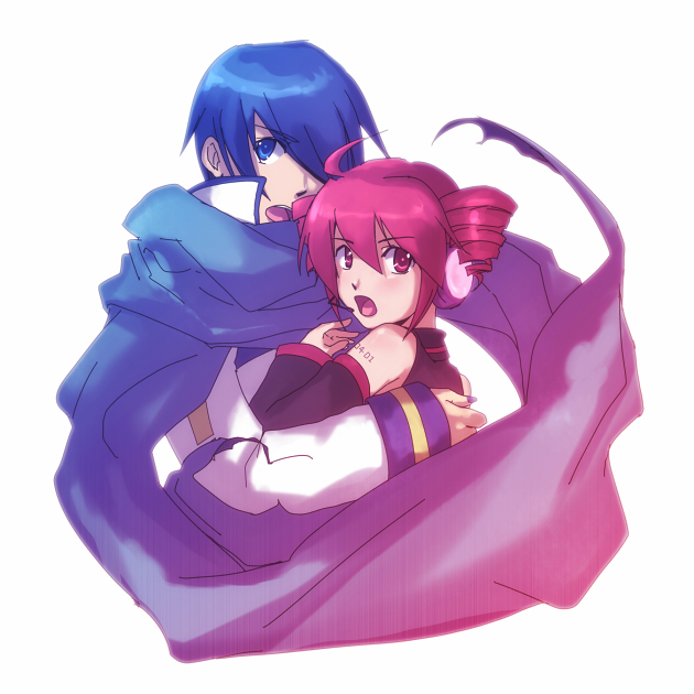 kasane teto and kaito (vocaloid and 1 more) drawn by hanbu