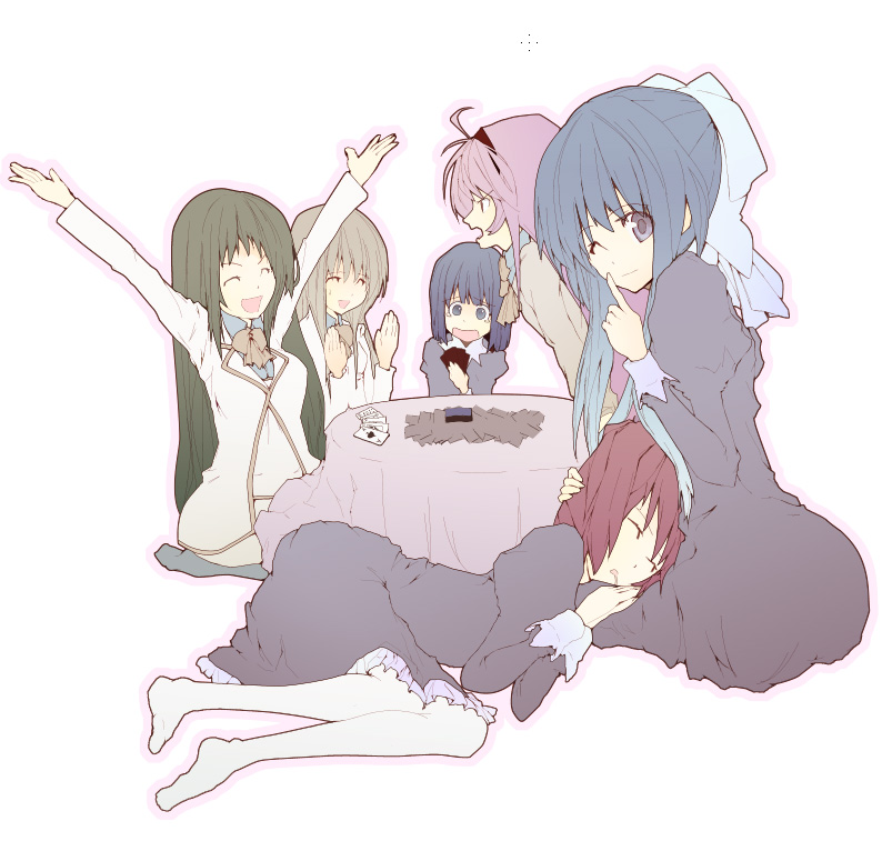 aoi nagisa, suzumi tamao, nanto yaya, konohana hikari, okuwaka tsubomi, and 1 more (strawberry panic!) drawn by tsuki_yuuhi