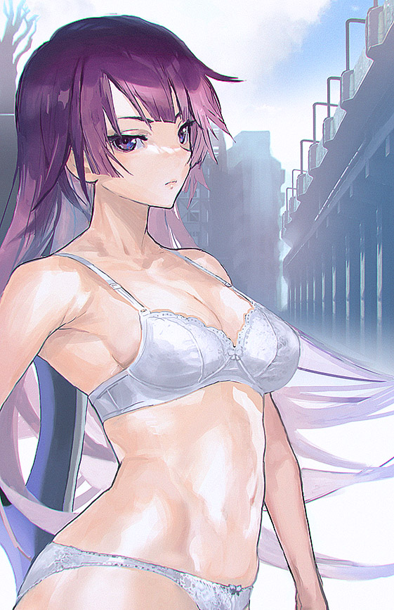 senjougahara hitagi (monogatari) drawn by maeshima_shigeki
