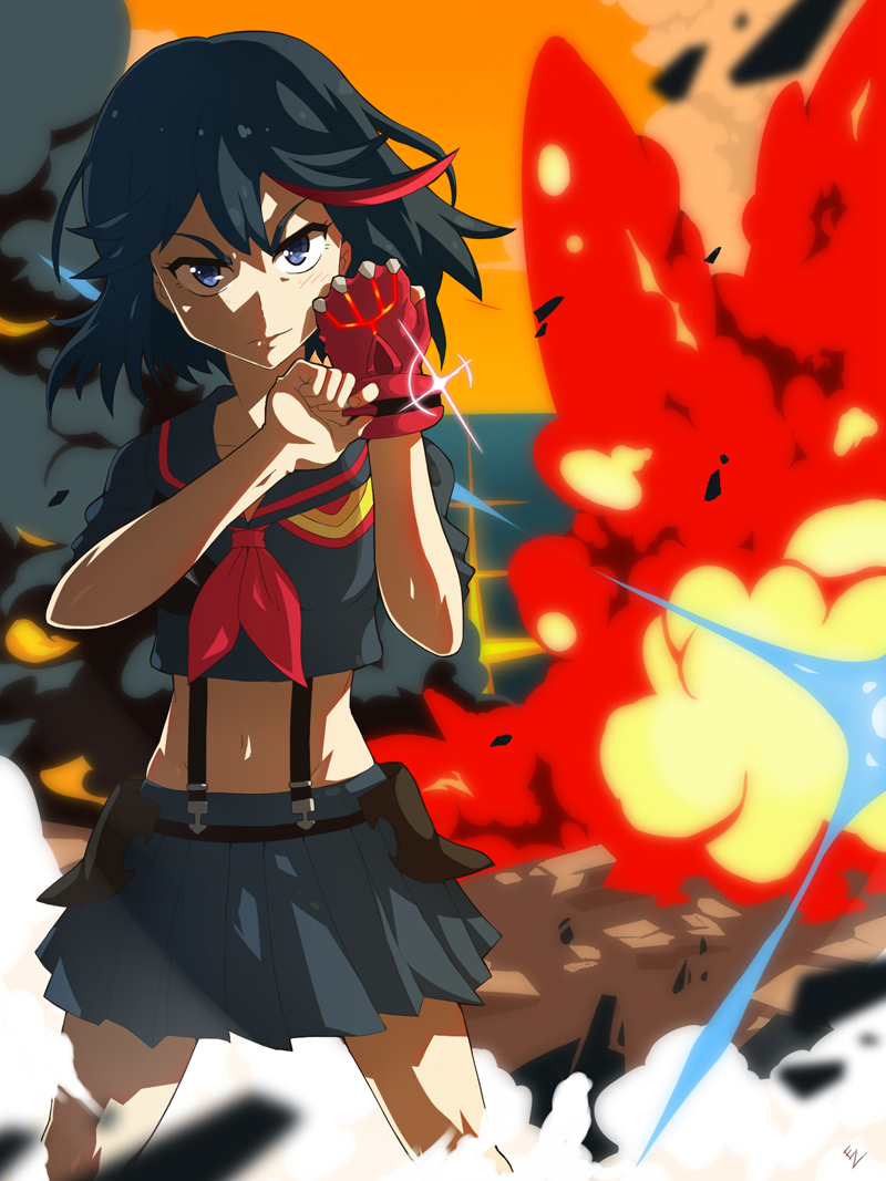 matoi ryuuko and senketsu (kill la kill) drawn by ison_(zonerix)