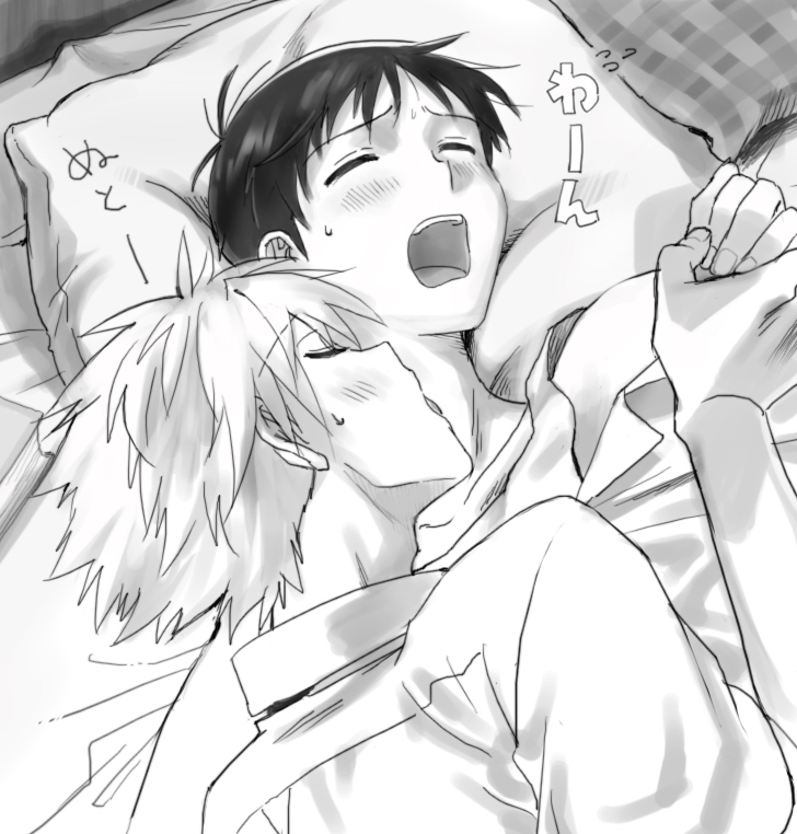 ikari shinji and nagisa kaworu (neon genesis evangelion) drawn by ayanashi_kunio