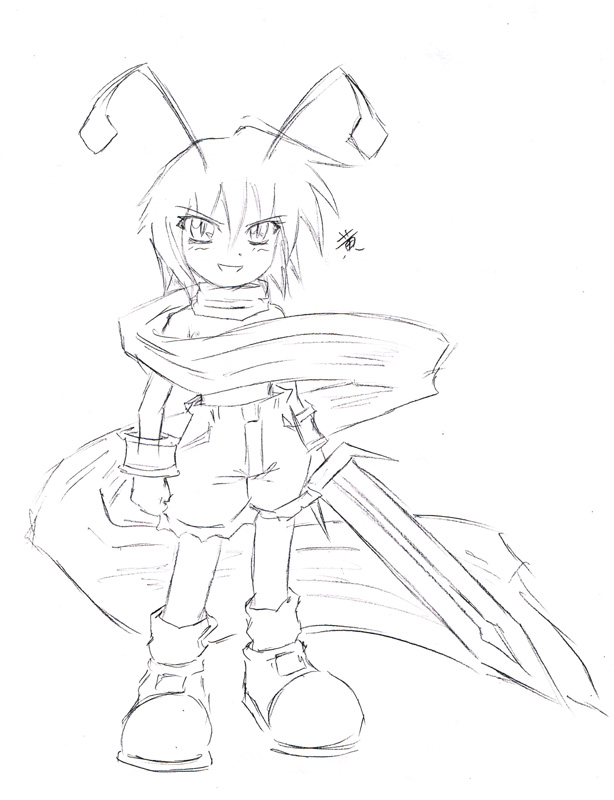 wriggle nightbug and laharl (touhou and 2 more) drawn by wong_(pockethouse)