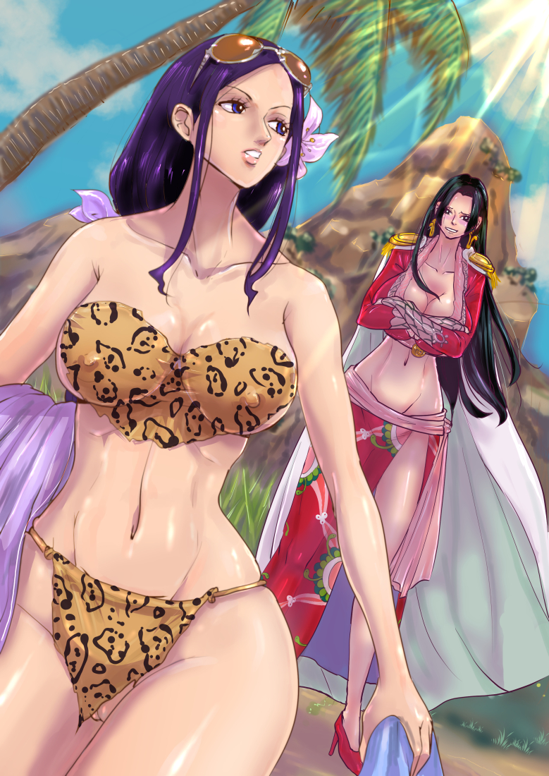 nico robin and boa hancock (one piece) drawn by kakutou_oukoku