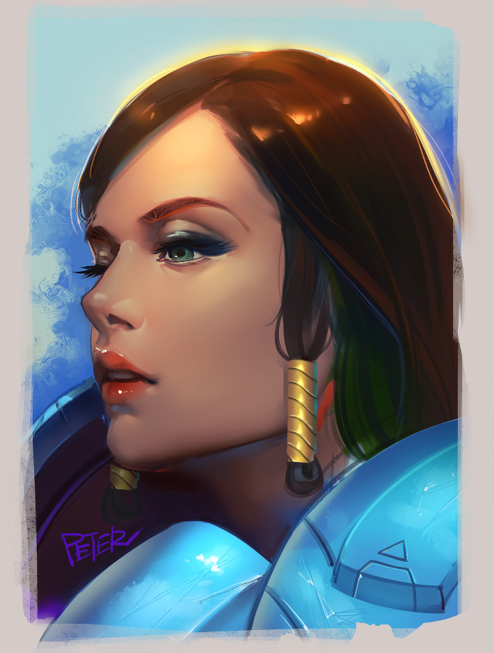 pharah (overwatch and 1 more) drawn by peter_xiao