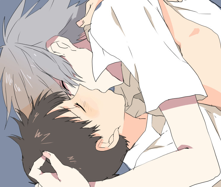 ikari shinji and nagisa kaworu (neon genesis evangelion) drawn by syokora_yuuri