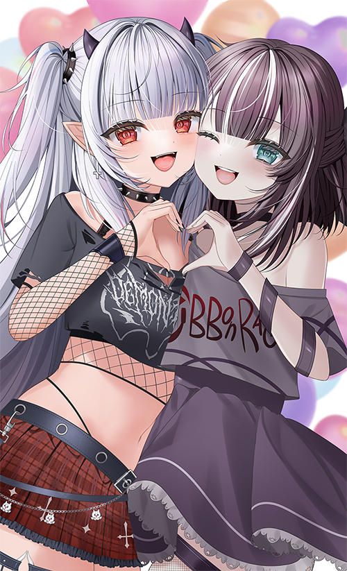 fallenshadow and lucy pyre (indie virtual youtuber) drawn by k11iii
