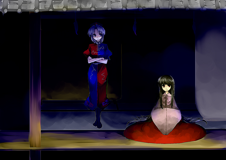 houraisan kaguya and yagokoro eirin (touhou) drawn by tadano_kagekichi