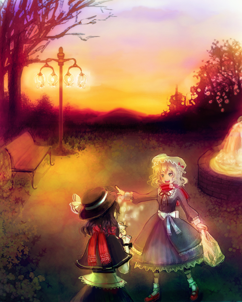 usami renko and maribel hearn (touhou) drawn by katari