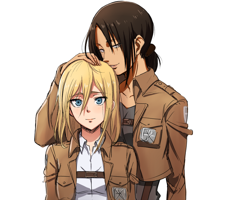 krista lenz and ymir (shingeki no kyojin) drawn by kirusu