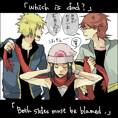 dawn, volkner, and roark (pokemon and 1 more) drawn by taoru_(t_kiji)
