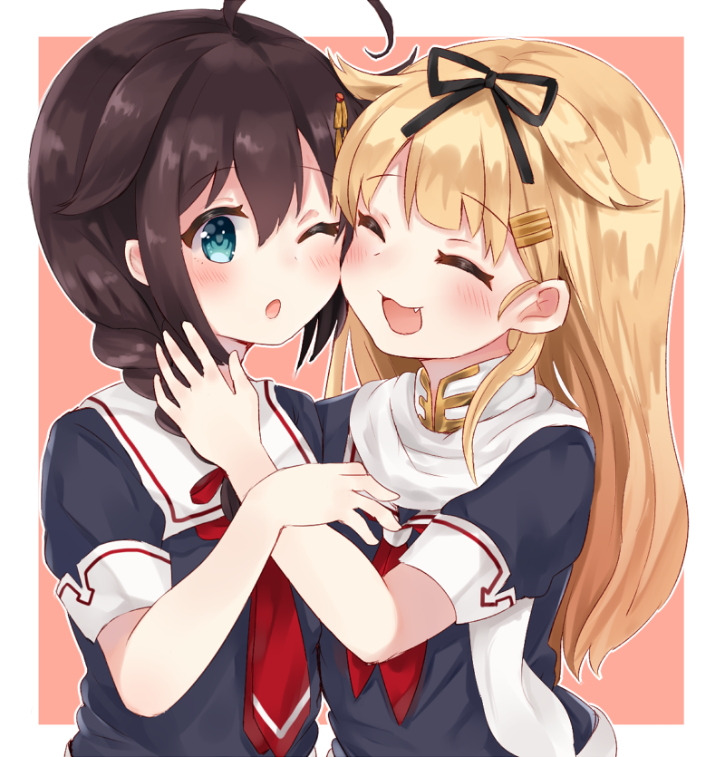 shigure, yuudachi, shigure kai ni, and yuudachi kai ni (kantai collection) drawn by chiune_(yachi)