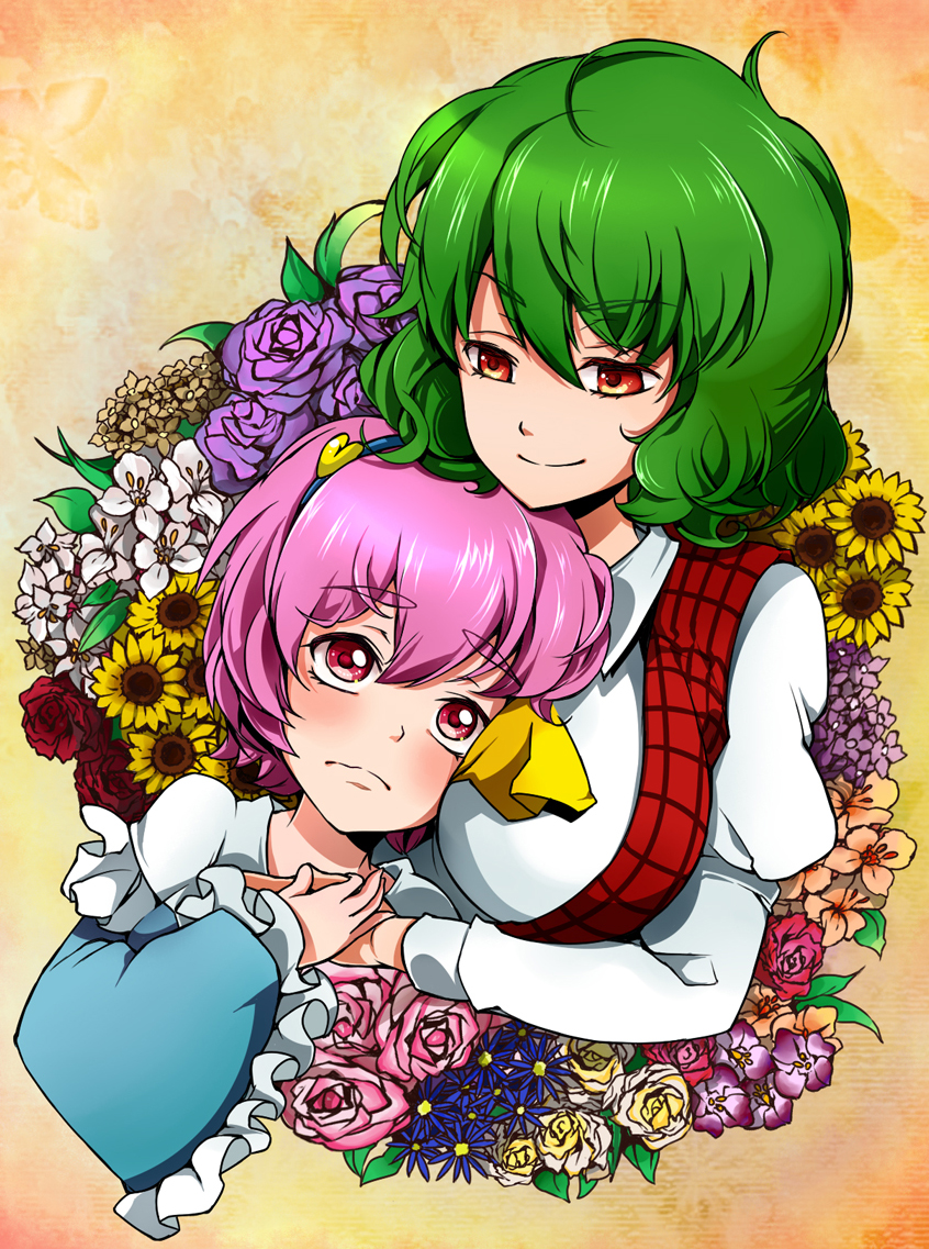 komeiji satori and kazami yuuka (touhou) drawn by parabora_(nipplemokuba)