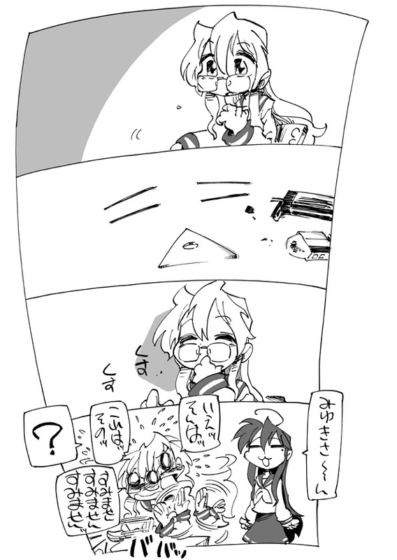 izumi konata and takara miyuki (lucky star) drawn by hirano_masanori