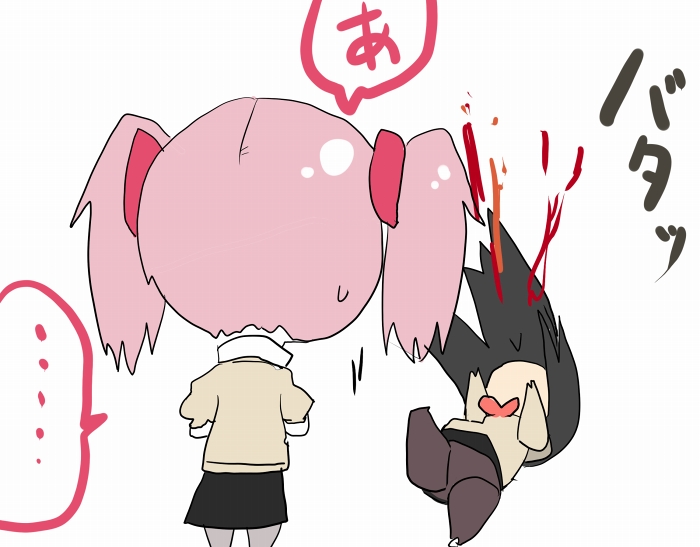 akemi homura and kaname madoka (mahou shoujo madoka magica) drawn by gozaemon
