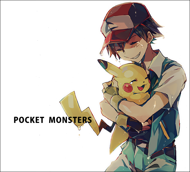 pikachu and ash ketchum (pokemon) drawn by yuuichi_(bobobo)