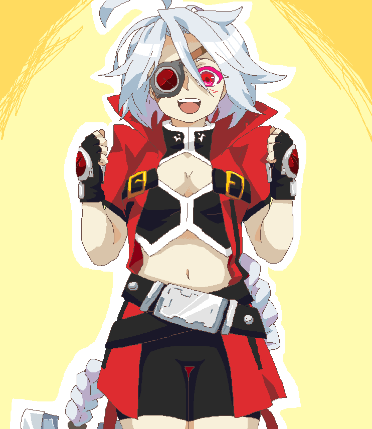 ragna the bloodedge and nu-13 (blazblue) drawn by jerun