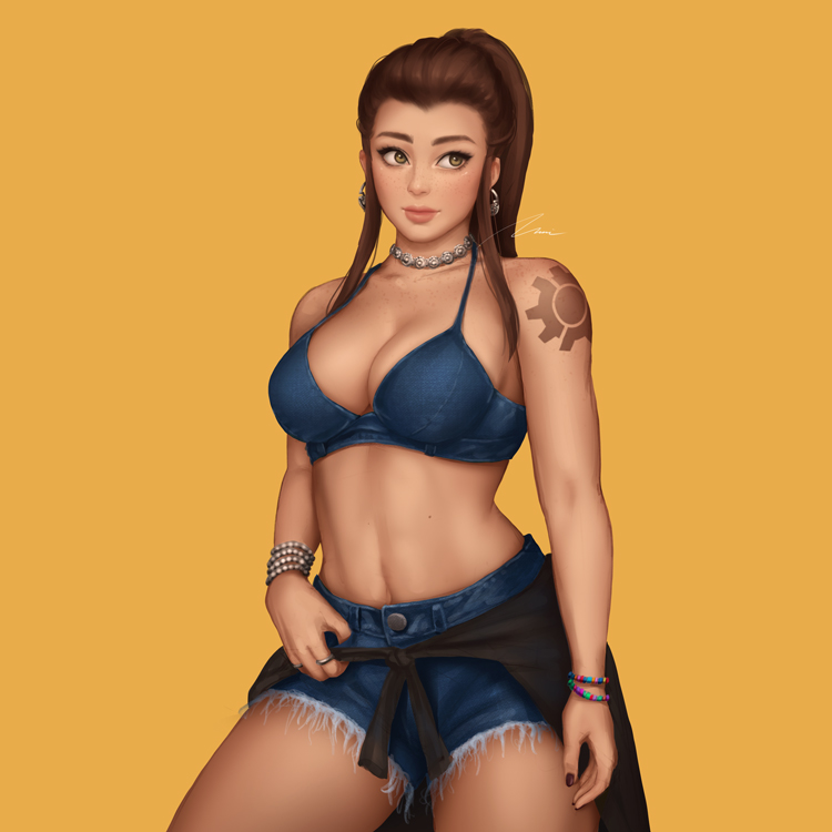 brigitte (overwatch and 1 more) drawn by umigraphics