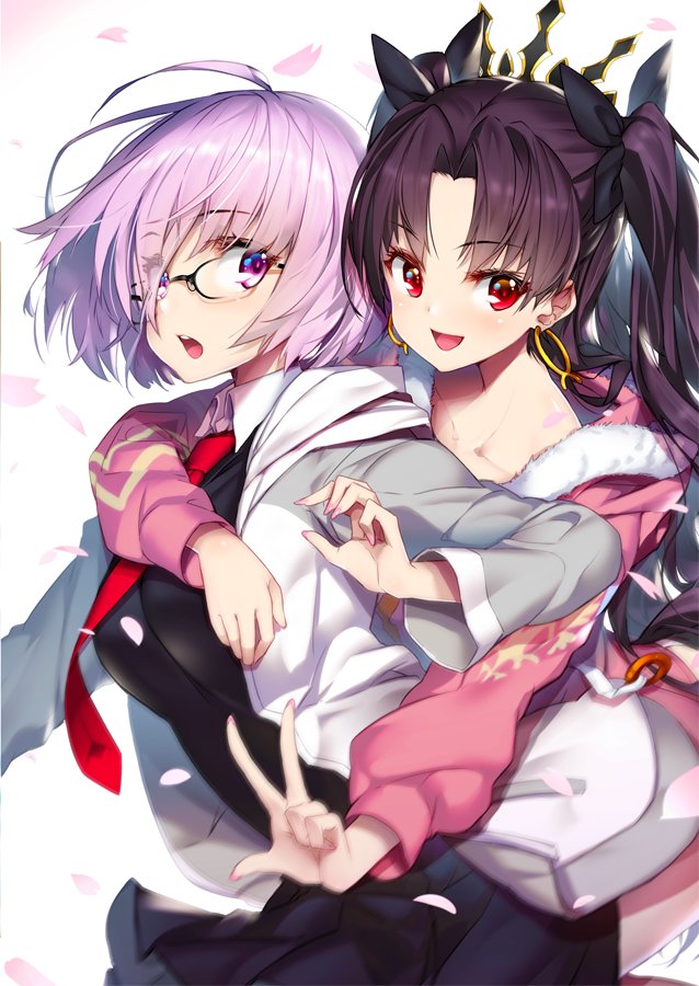 mash kyrielight and ishtar (fate and 1 more) drawn by hong_(white_spider)