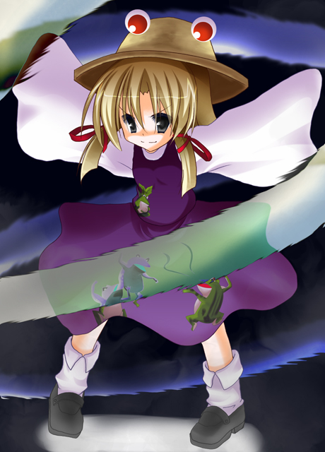 moriya suwako and pyonta (touhou) drawn by fuji_tooya