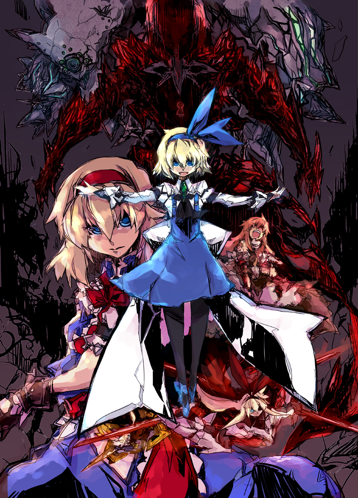kirisame marisa, alice margatroid, and shanghai doll (touhou) drawn by beru
