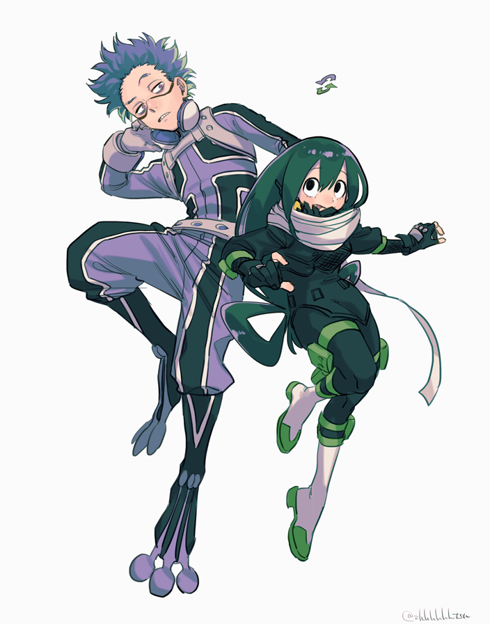 asui tsuyu and shinso hitoshi (boku no hero academia) drawn by ohhhhhhtsu