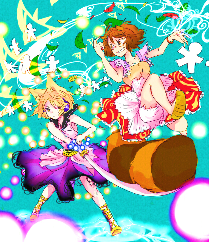 toyosatomimi no miko and futatsuiwa mamizou (touhou) drawn by shimana_(cs-ts-az)