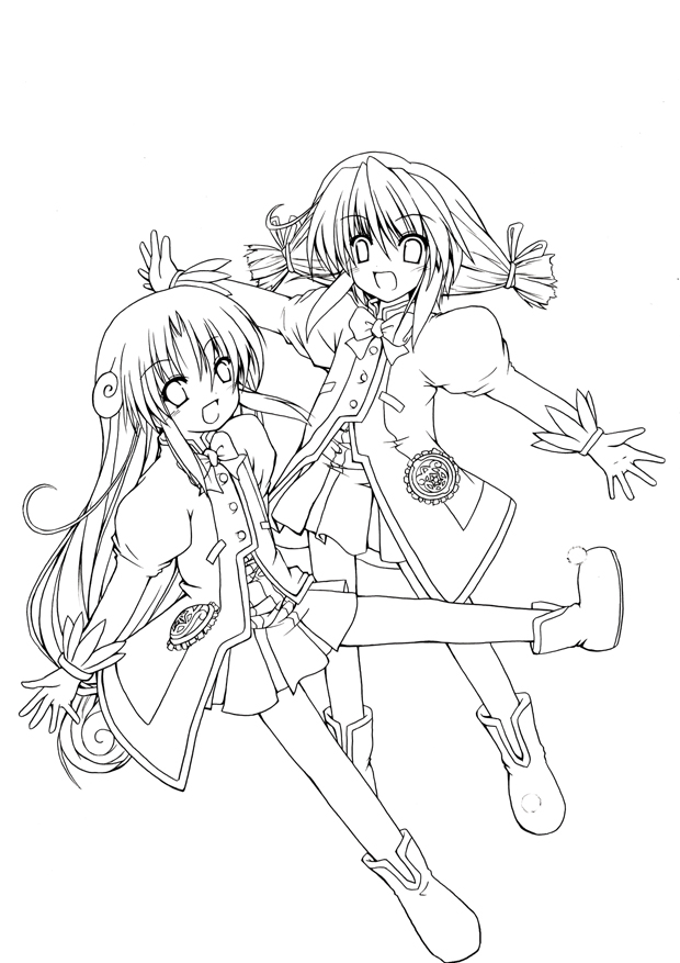 fine and rein (fushigiboshi no futago hime) drawn by kirisaki_byakko