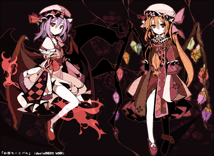 remilia scarlet and flandre scarlet (touhou) drawn by ideolo