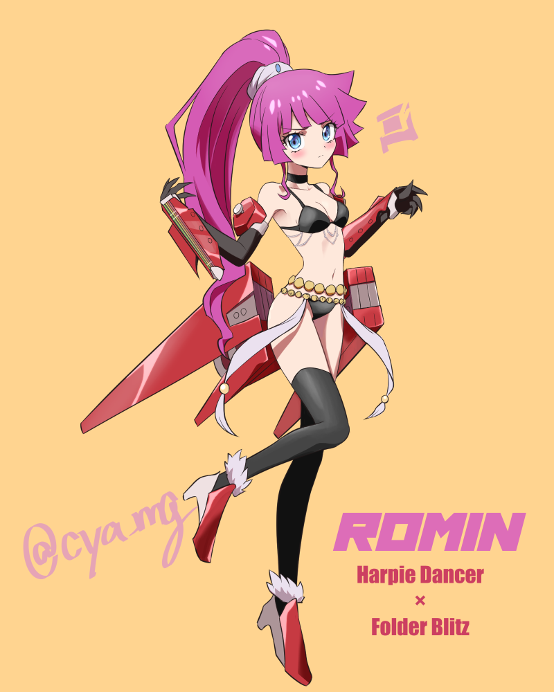 kirishima romin, harpie dancer, and folder blitz the infinite dream strings (yu-gi-oh! and 1 more) drawn by chaya_mago