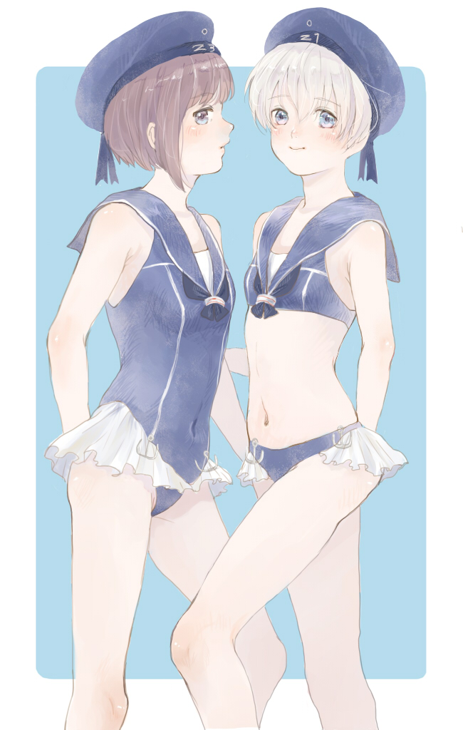 z1 leberecht maass and z3 max schultz (kantai collection) drawn by nikawa